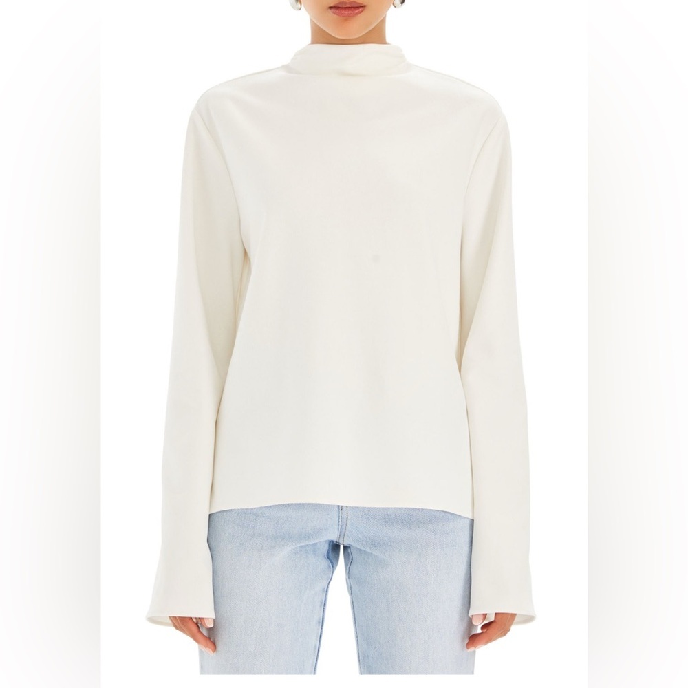 NWT SER.O.YA Cream High-Neck Sweatshirt